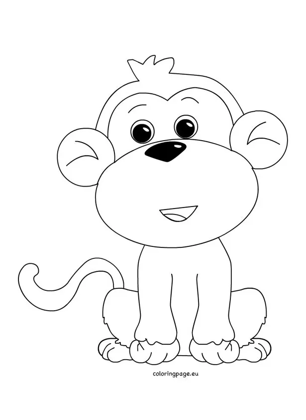 Monkey coloring sheet coloring page