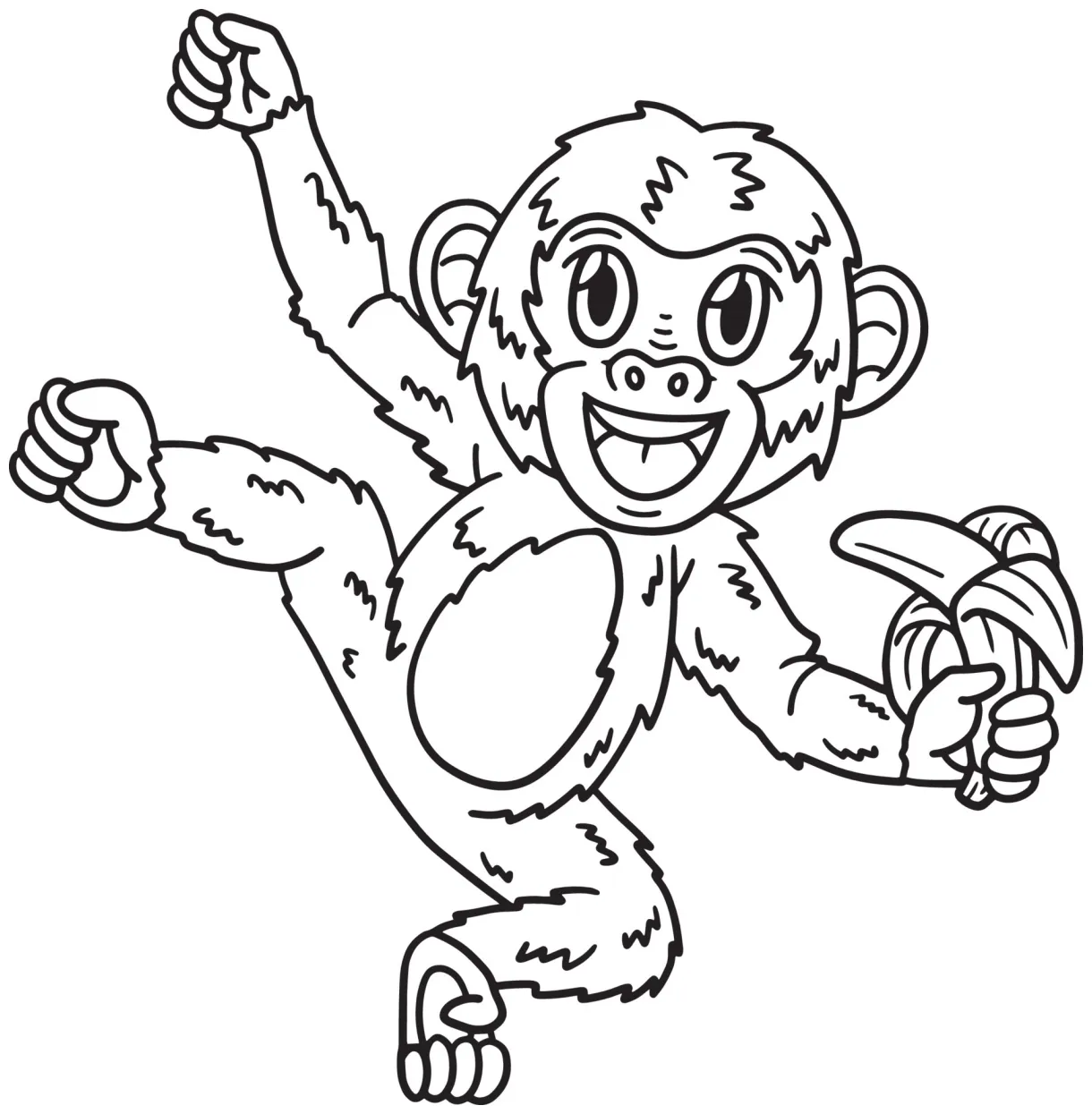 Monkey animal isolated coloring page for kids 10993797 vector art at
