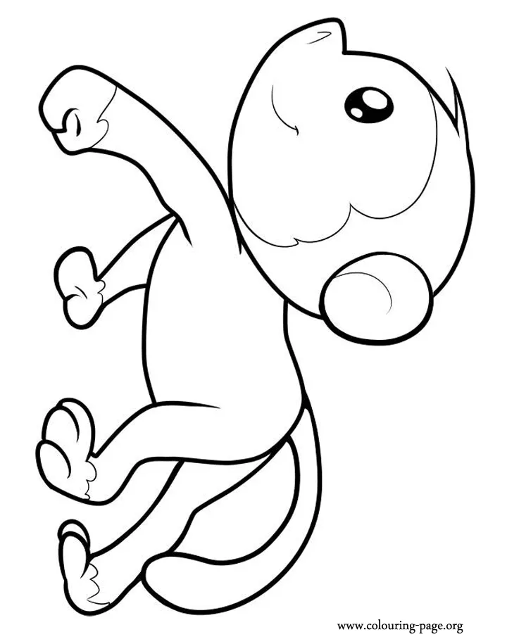 Monkeys a little monkey walking on his legs coloring page printable coloring page