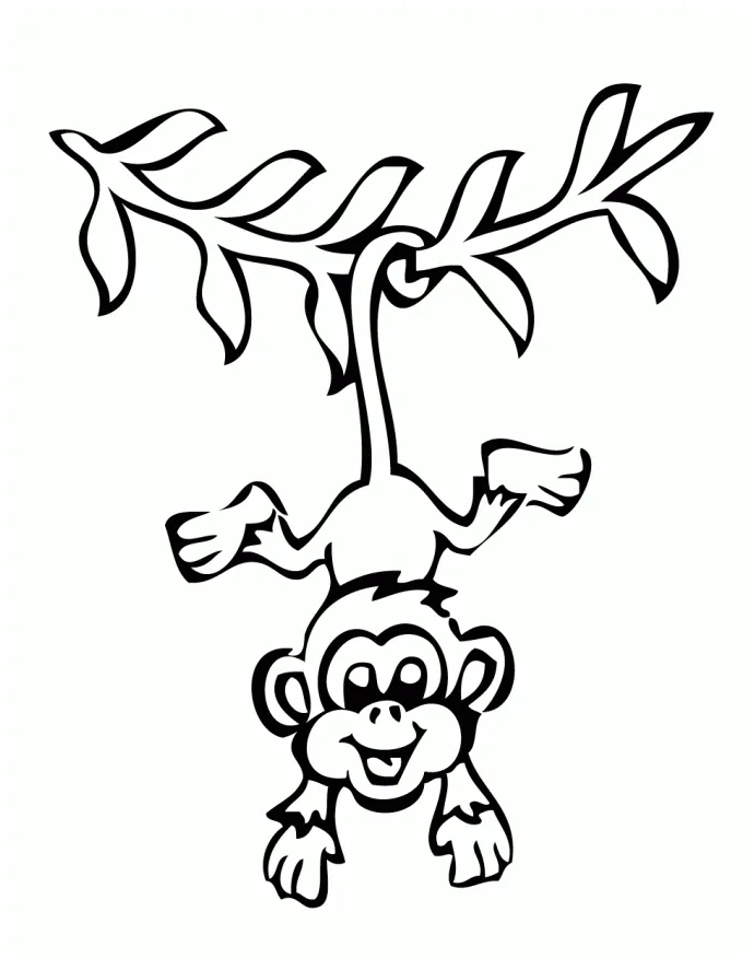 Monkey coloring book page coloring home