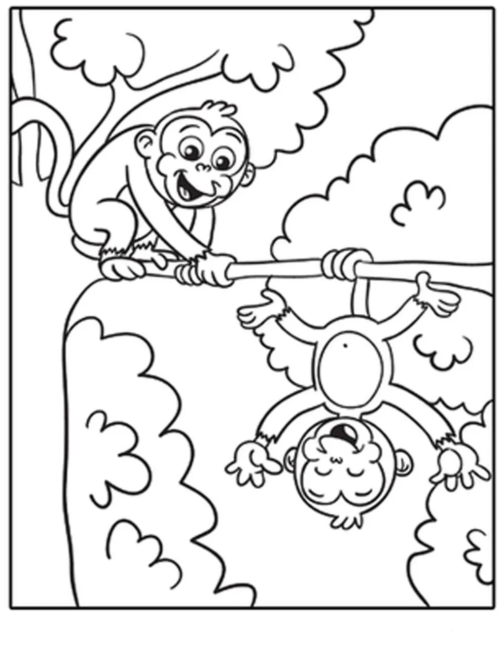 Swinging monkey coloring page at getcolorings free printable
