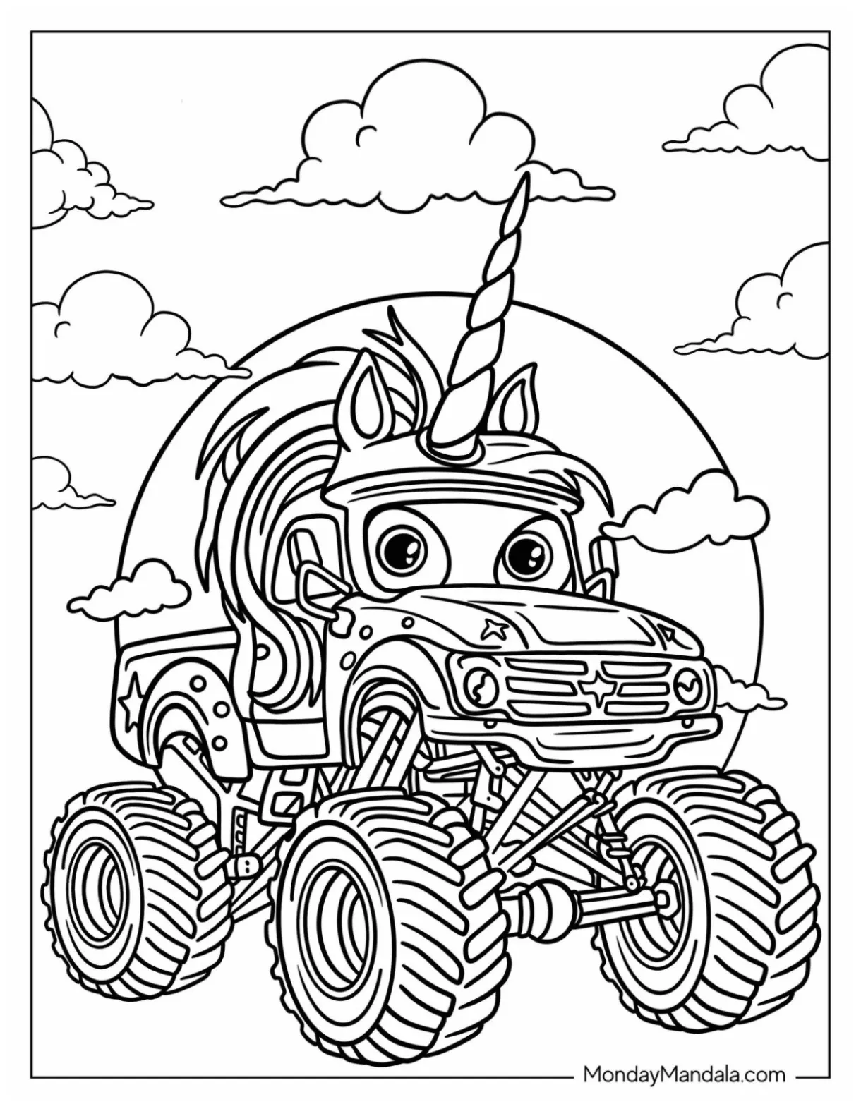 Free monster truck coloring