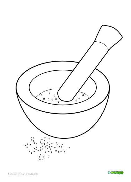 Coloring pages mortar and pestle