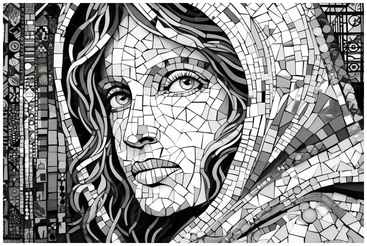 Premium coloring page mosaic