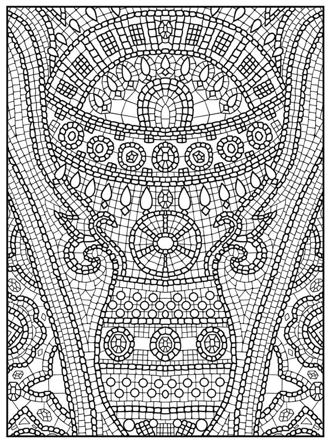 Mosaic coloring pages to download and print for free