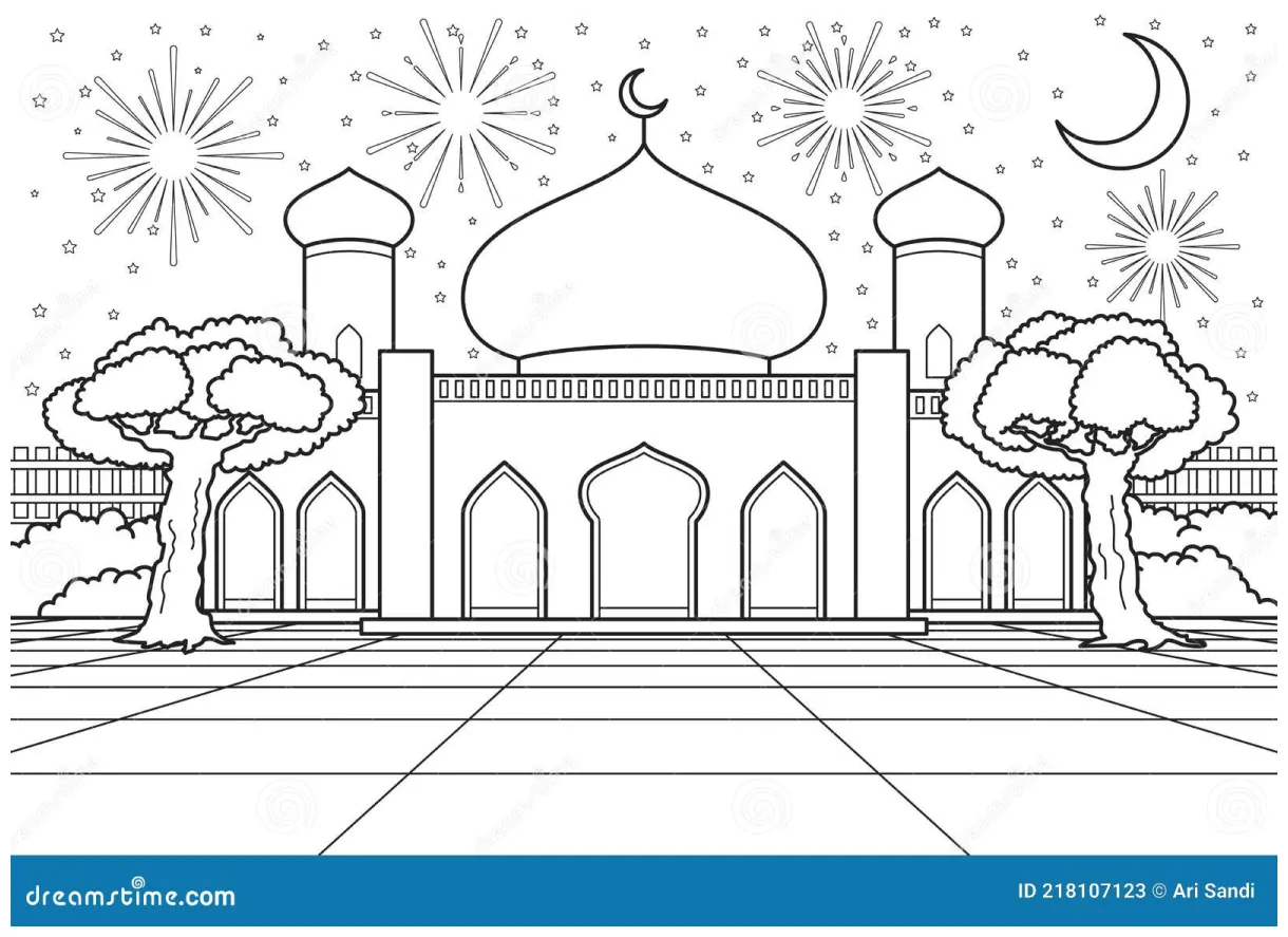 For kids. the illustration of mosque. istiqlal