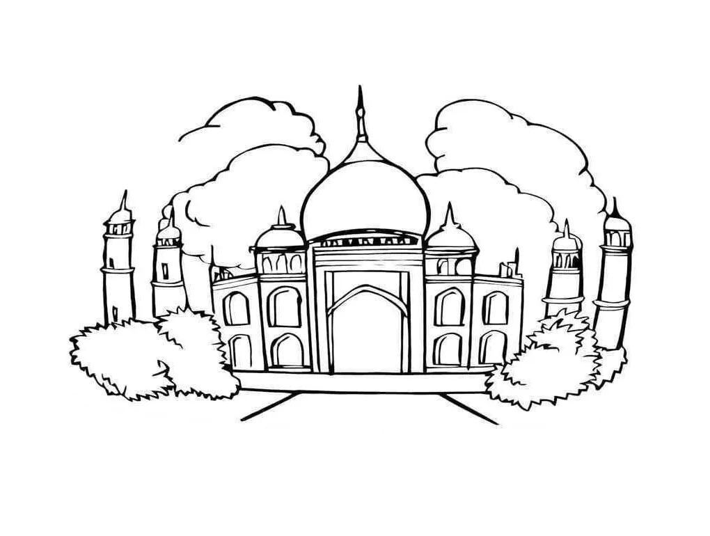 Free Mosque coloring page - Download, Print or Color Online for Free