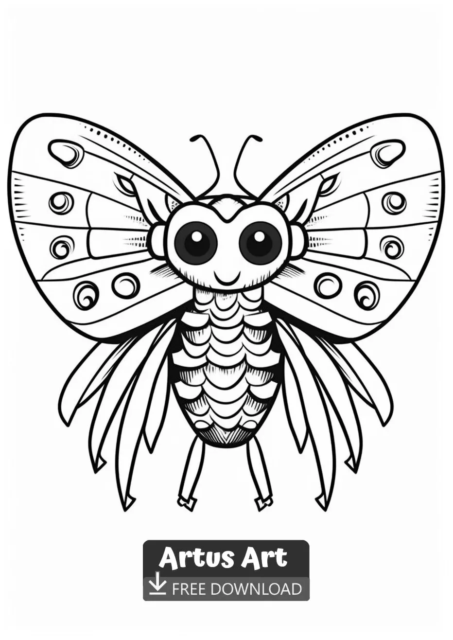 Moth coloring page