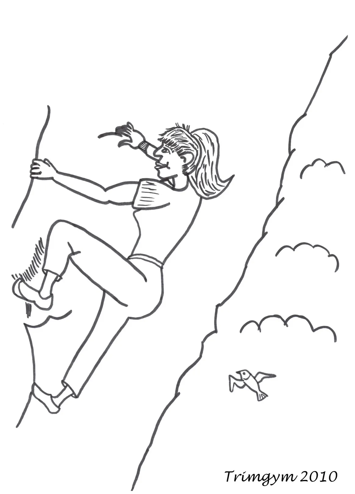 Mountain climbing coloring page