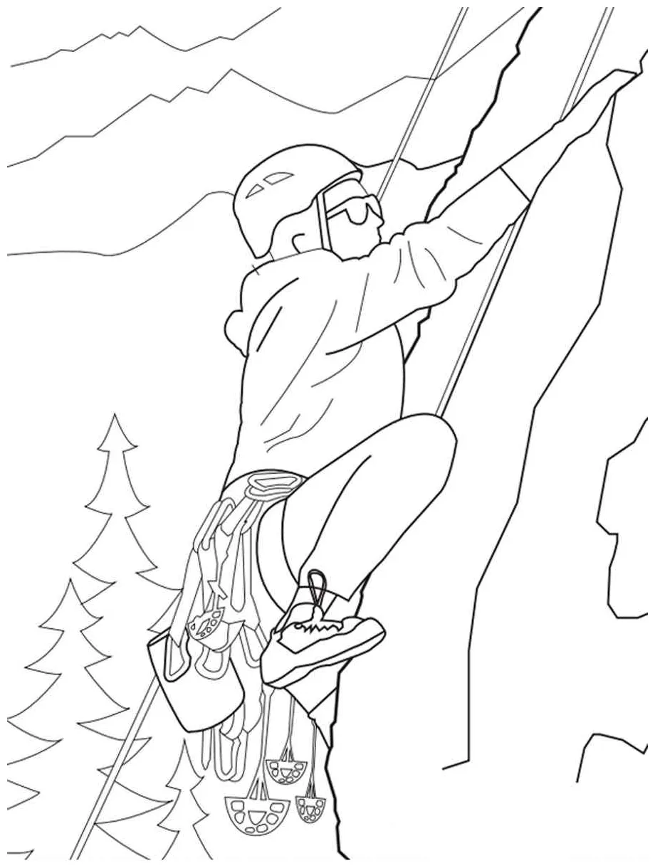 Free climbing coloring page. download and print climbing coloring page printable coloring page