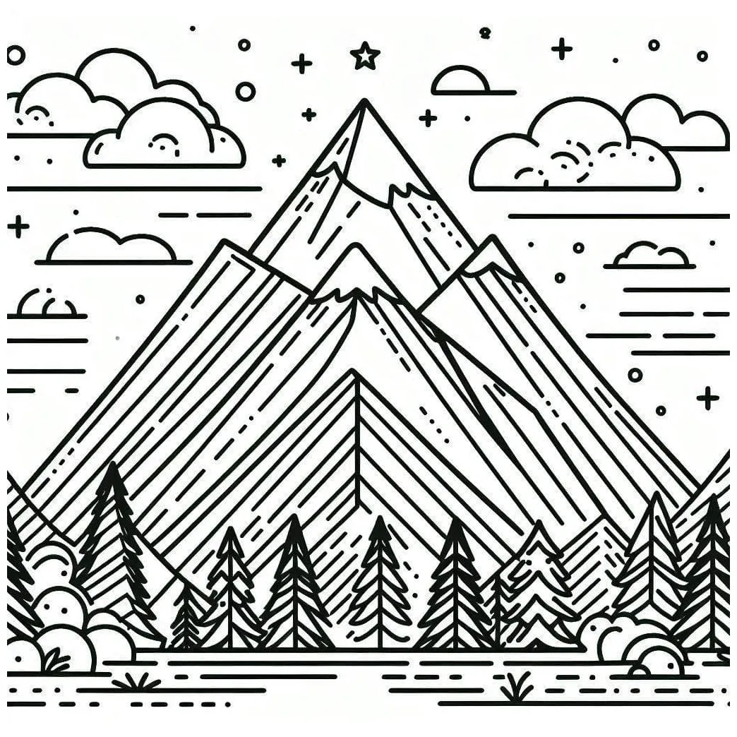 Mountain printable coloring page download, print or color online for free