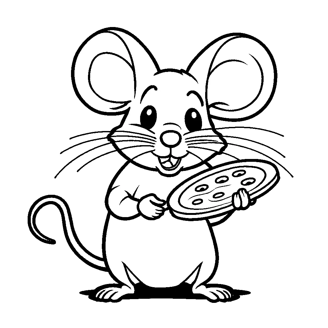 Mouse with cheese coloring page lulu pages