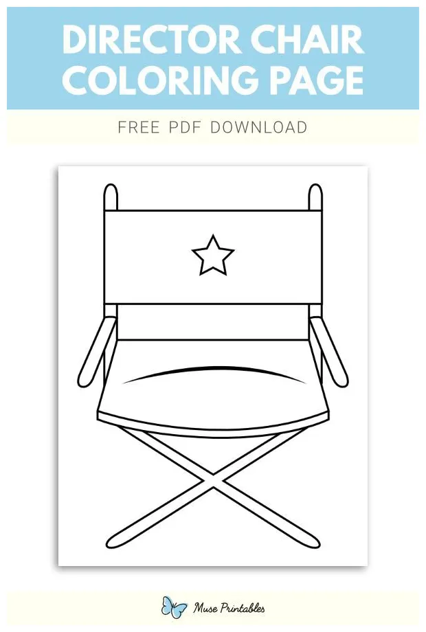 Free director chair coloring page in 2025