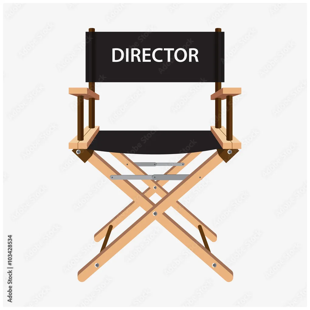 Film director chair. wooden movie director chair. vector illustration