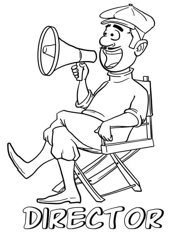 Filmmaker coloring page film director coloring sheet