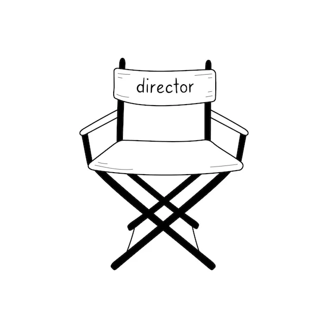 Premium vector movie director chair doodle line icon film director printable coloring page