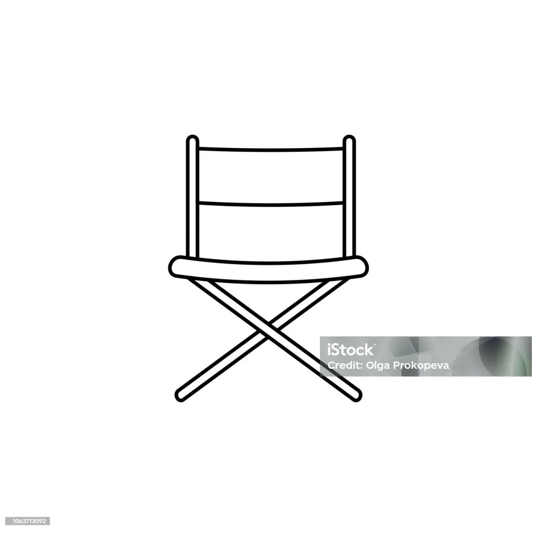 Movie director chair hand drawn outline doodle icon chair of movie