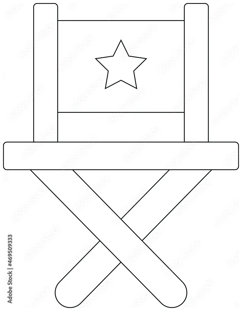 Cinema icons director chair and film director stock vector adobe stock