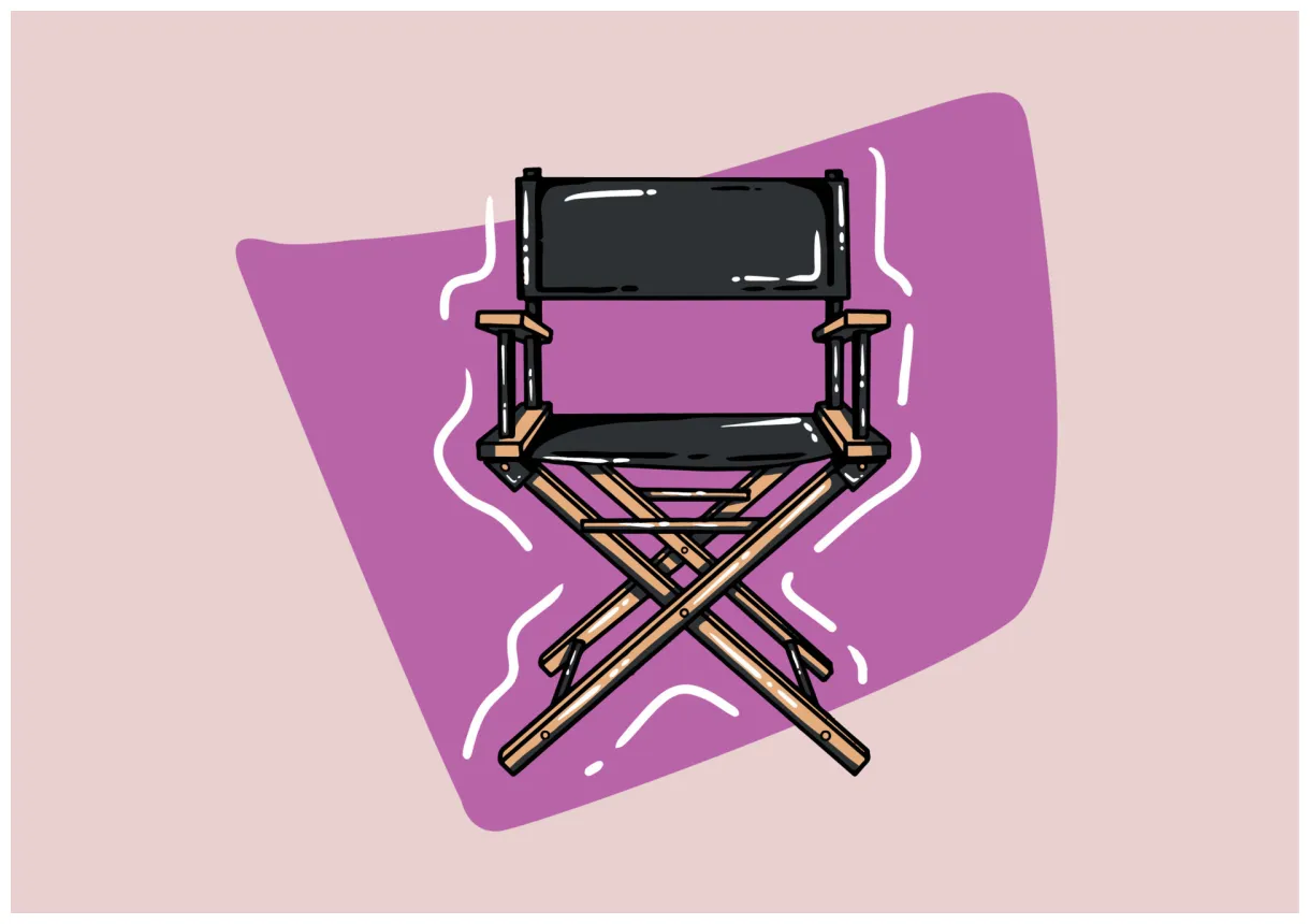 Film director chair vector illustration. wooden movie director chair