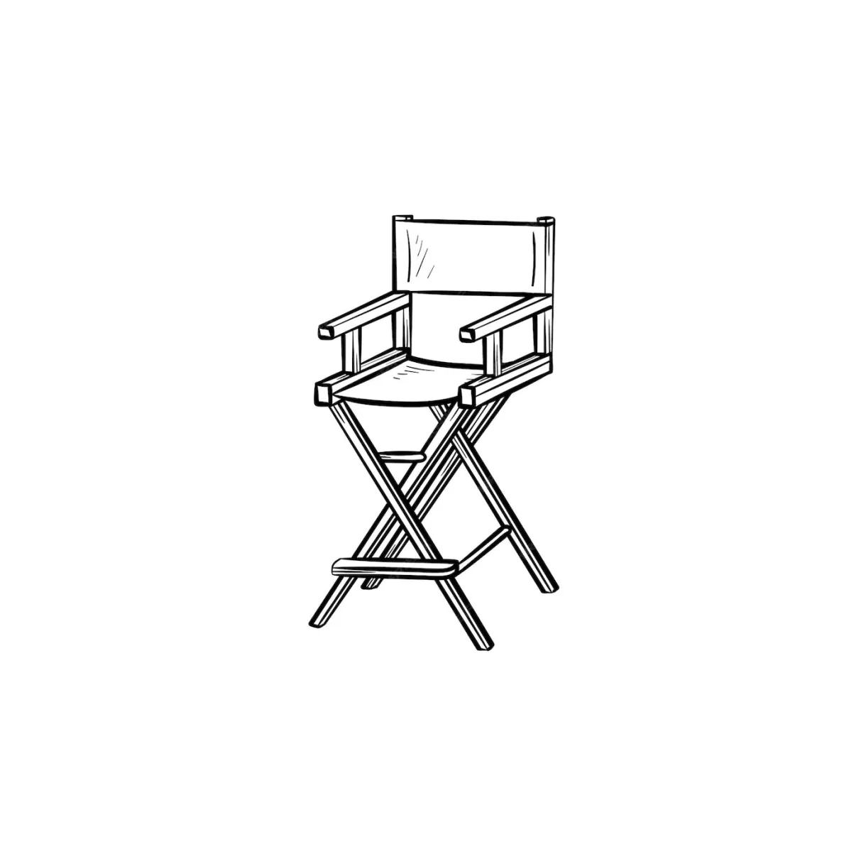 Premium vector movie director chair hand drawn outline doodle icon