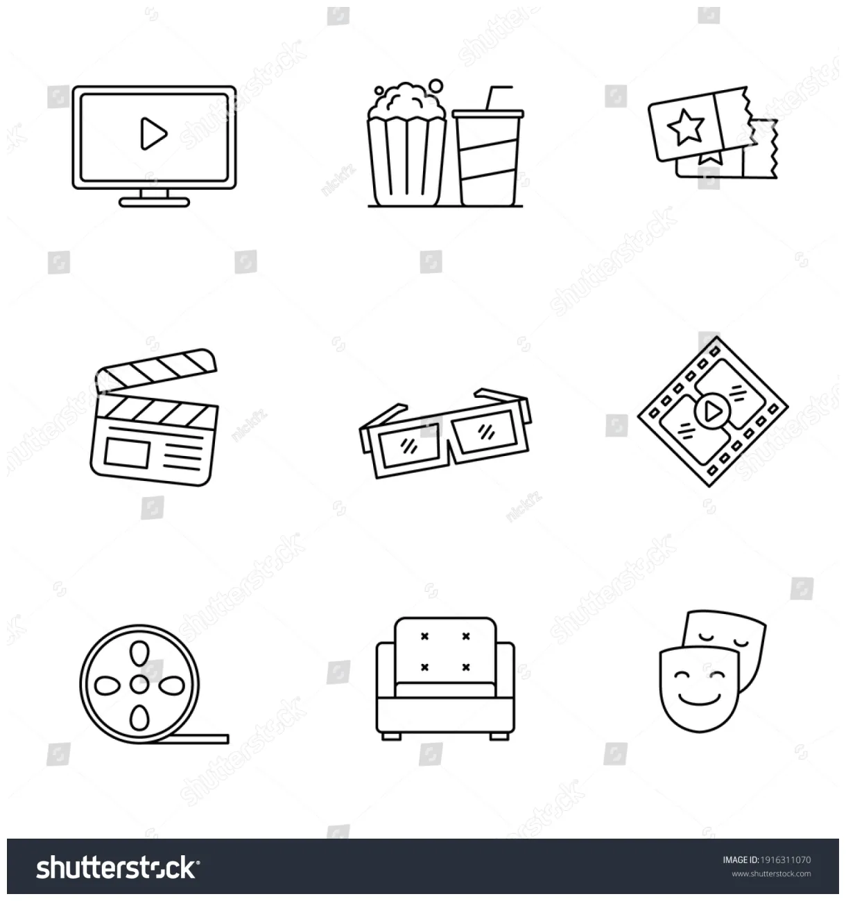 7,533 Movie Theater Line Art Background Images, Stock Photos & Vectors