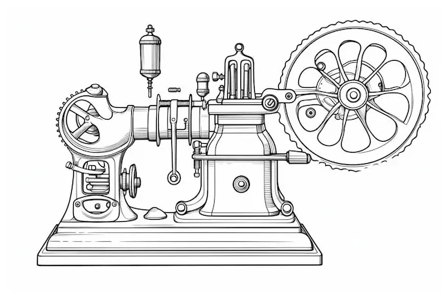 Vintage film projector coloring page illustration premium ai