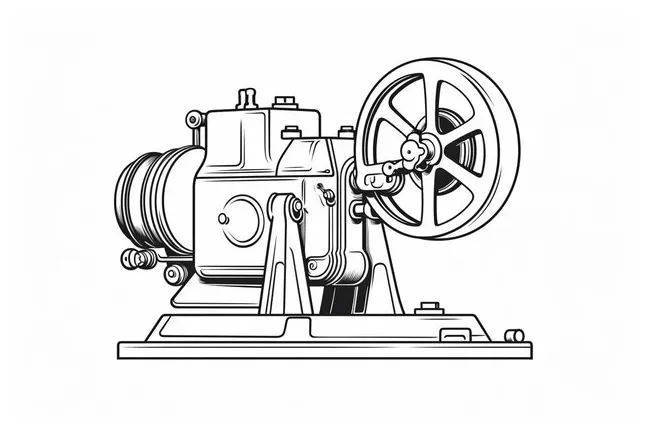 Vintage film projector coloring page illustration premium ai