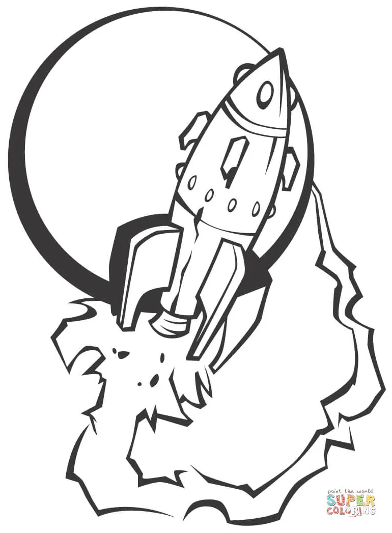 Spaceship leaving the moon coloring page free printable coloring pages