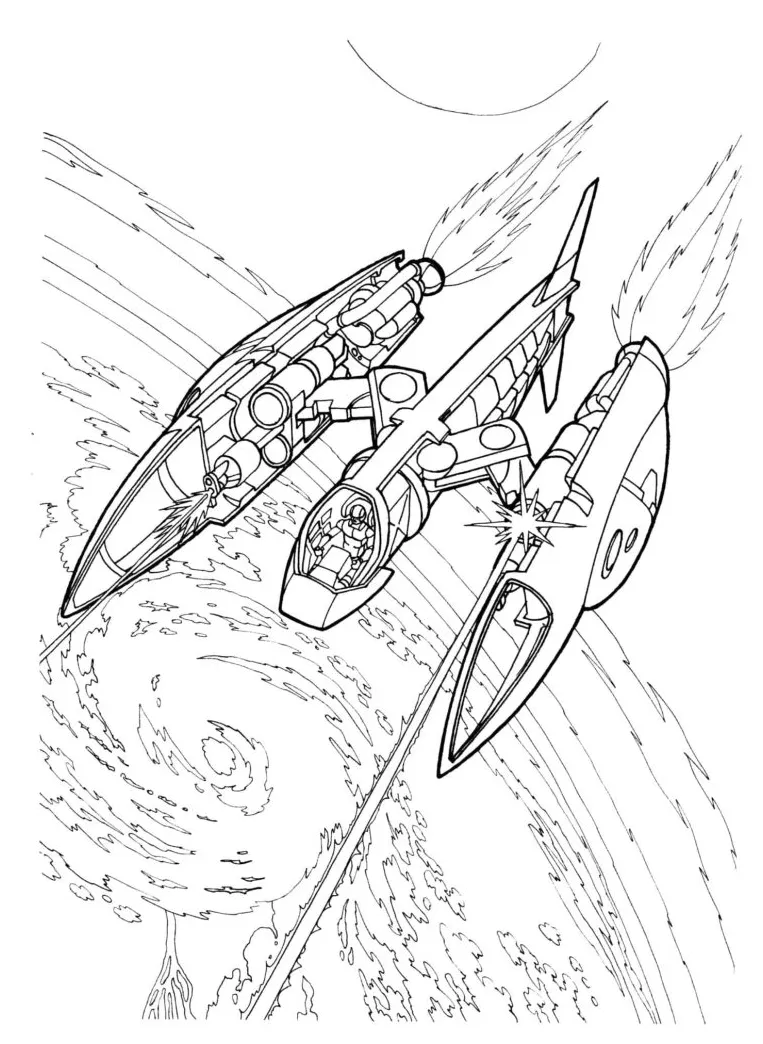 Spaceship coloring page
