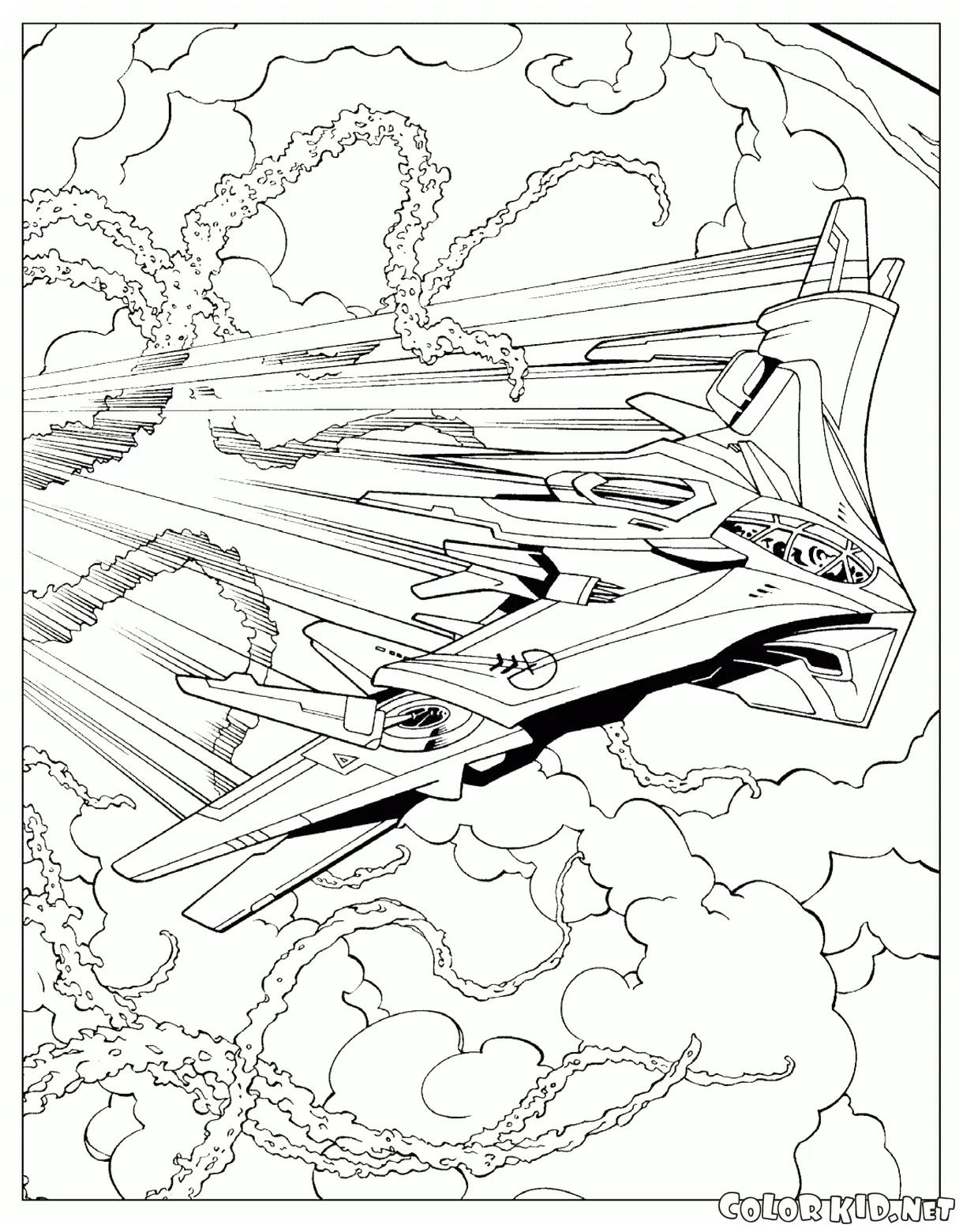 Coloring page spaceship