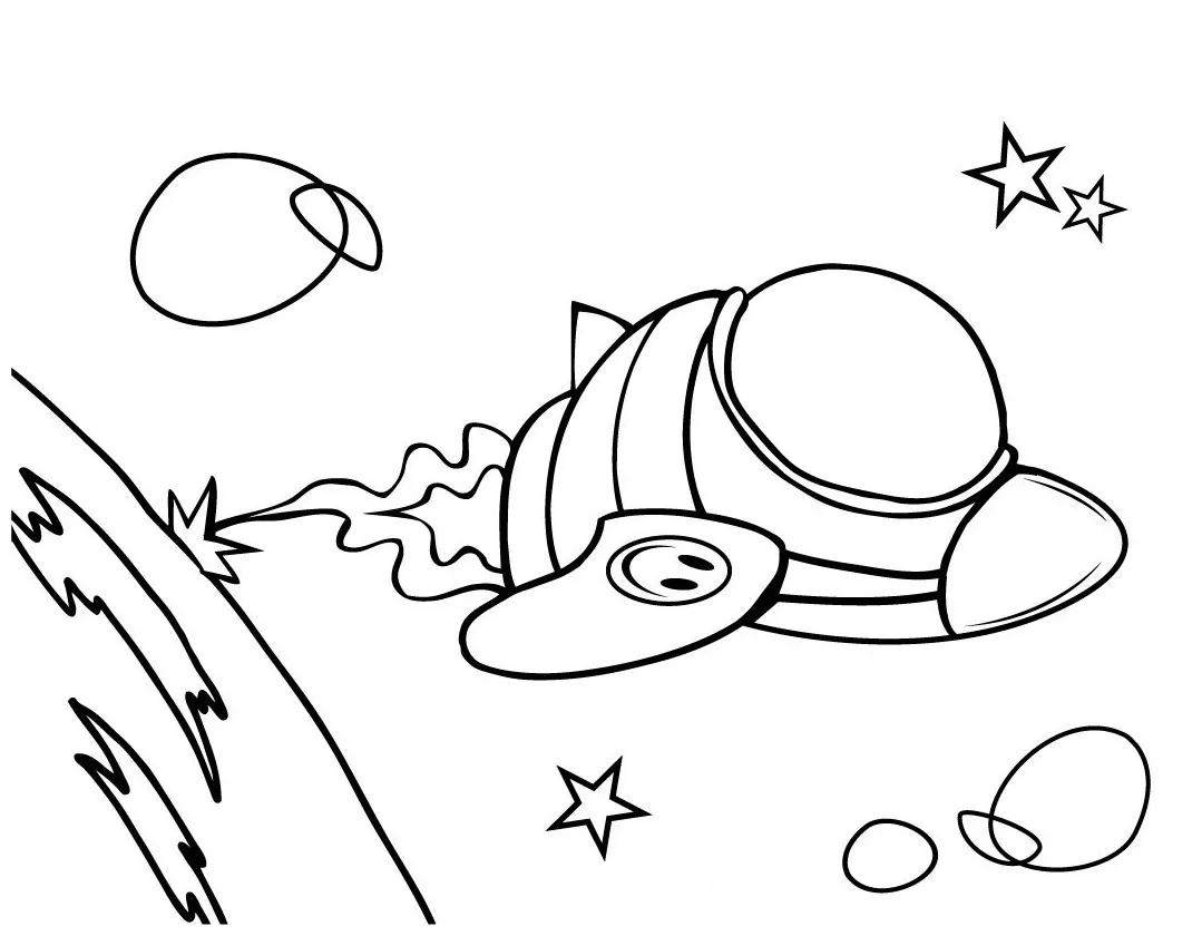 Cartoon spaceship coloring page coloring pages