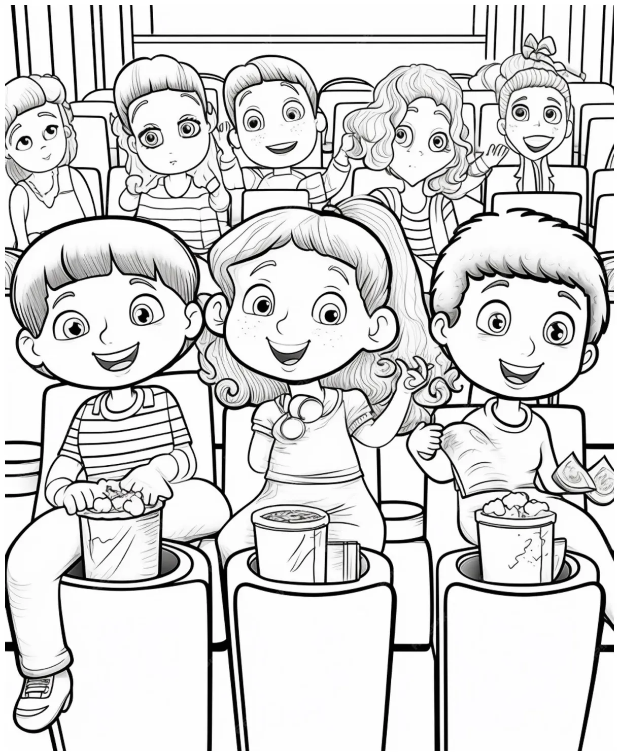 Movie theater coloring pages for kids