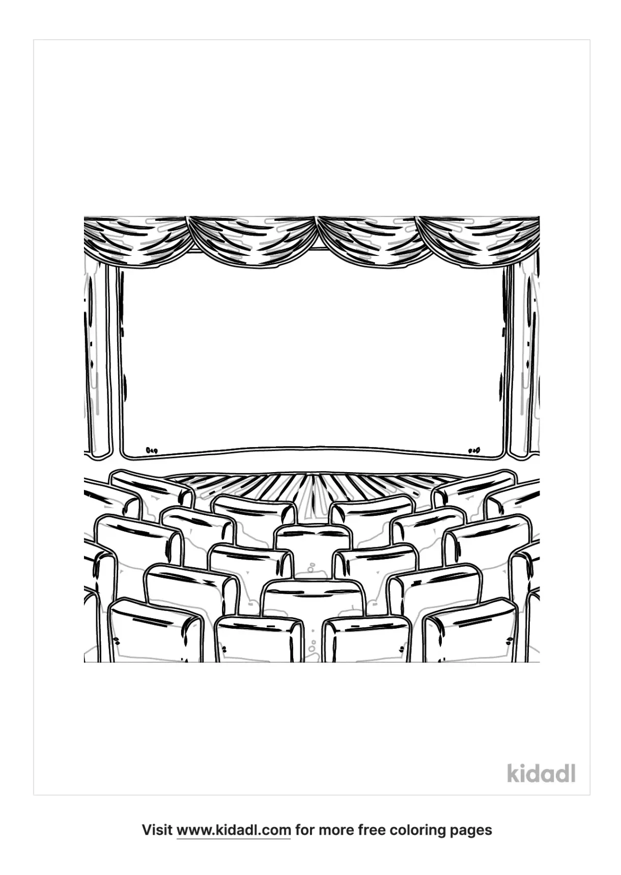 Movie theater coloring pages for kids printable coloring page