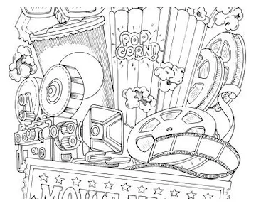 Movie theater coloring pages for kids