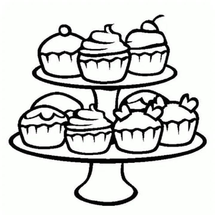 Muffin Coloring Page - Coloring Home