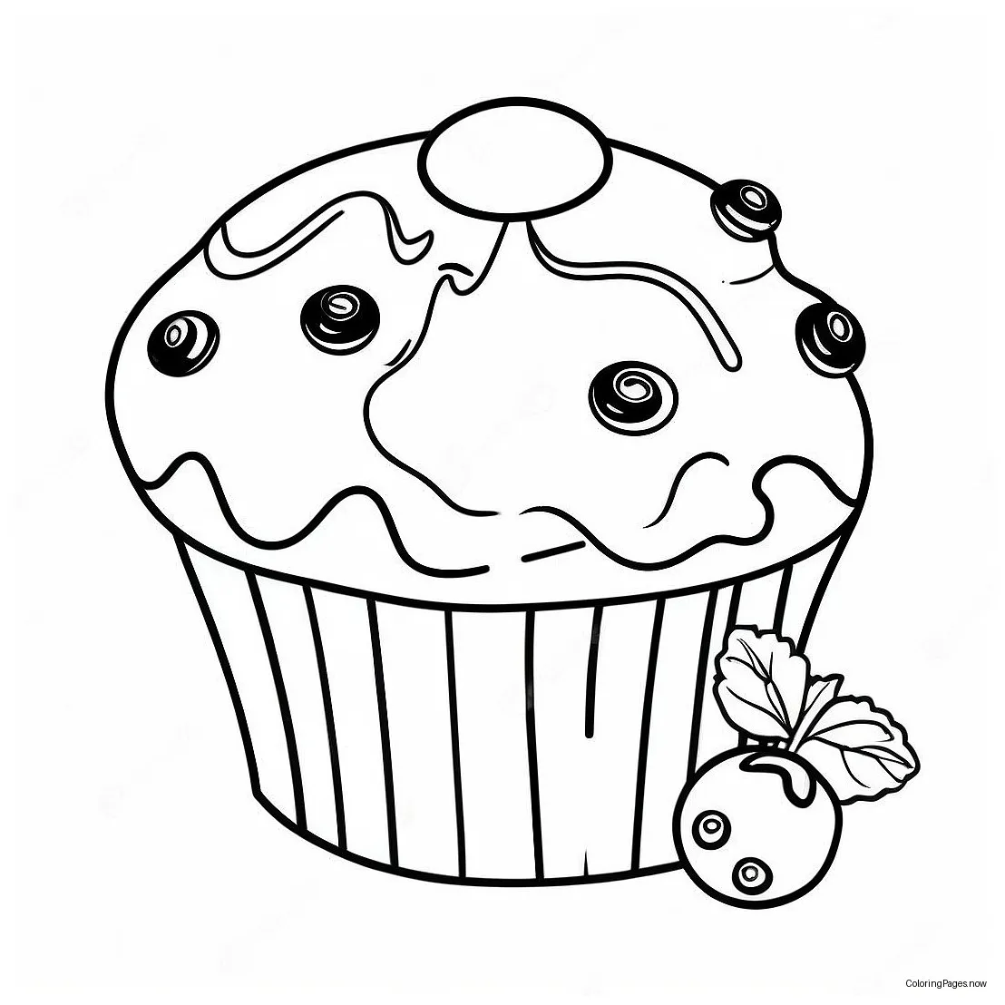 Blueberry Muffin Coloring Page (63753-51102)