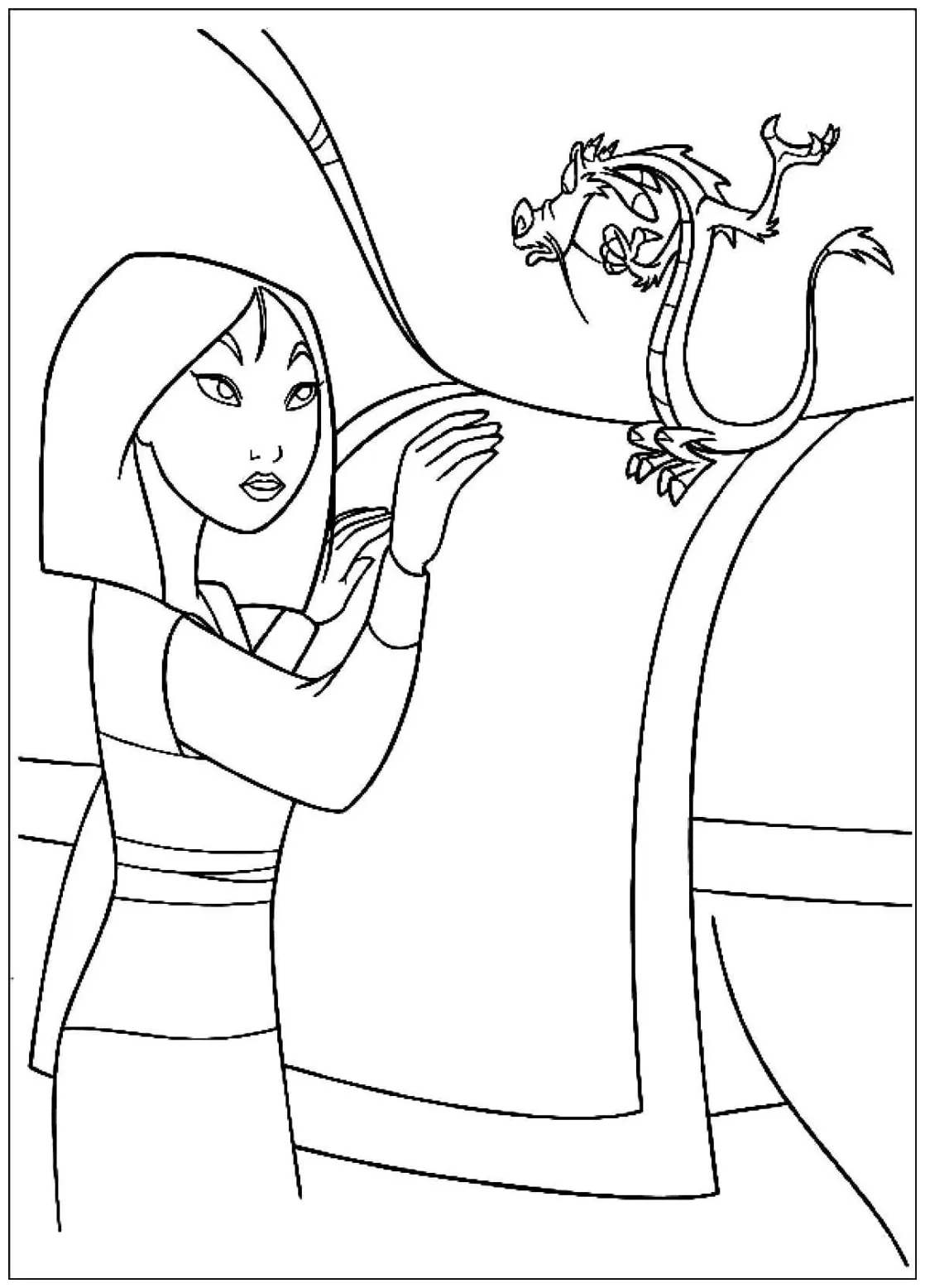Mulan Dragon Coloring Page Coloring Pages