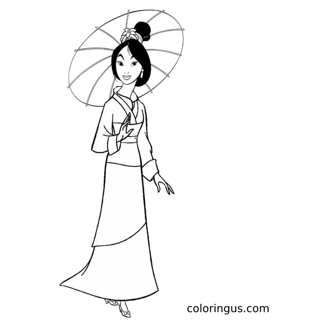 Mulan Printable Coloring Page (Free Printable PDF)