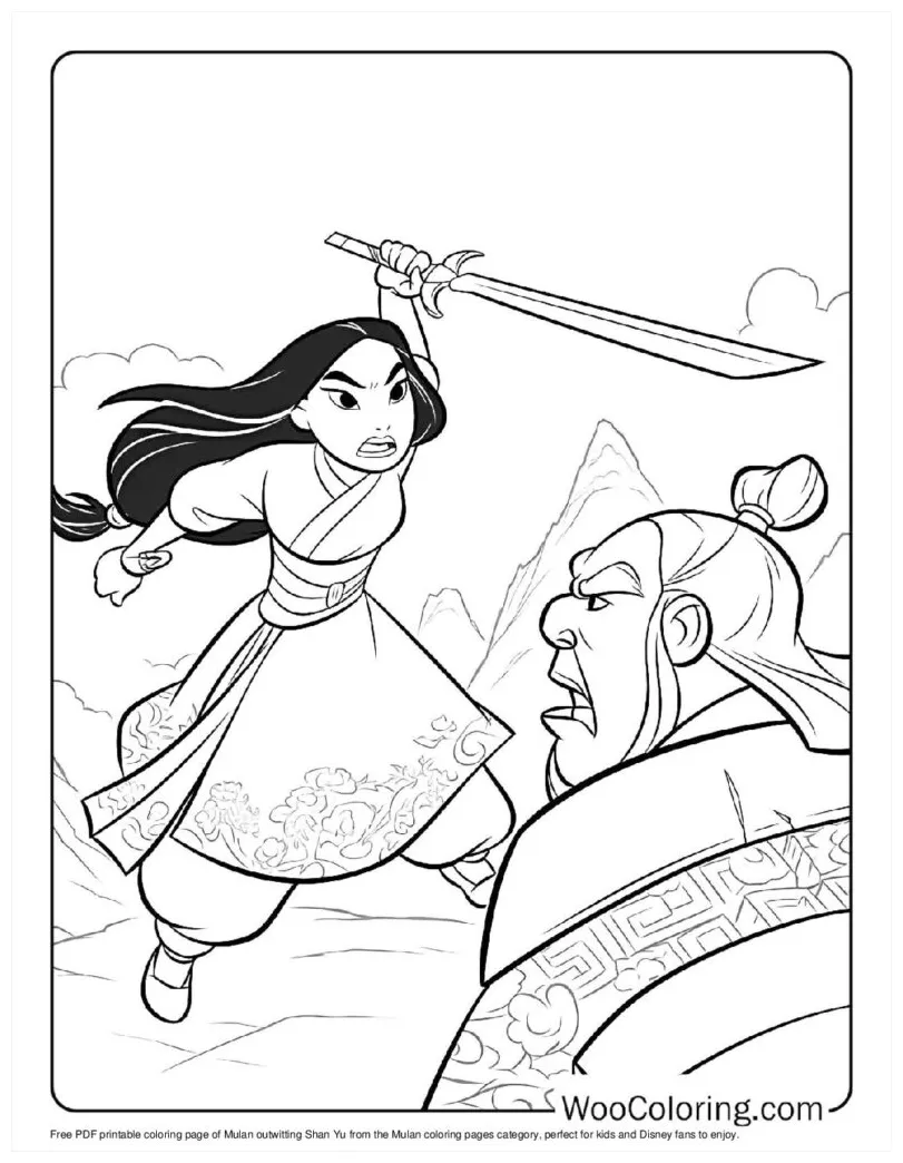 100+ Mulan coloring pages (Free PDF To Print) | Woo Coloring