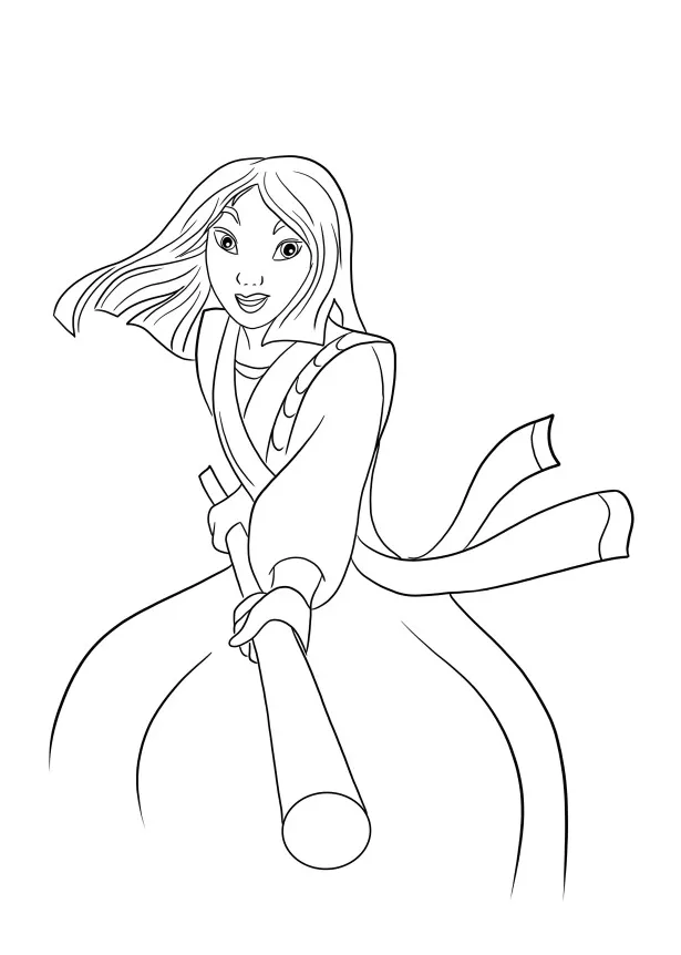 Mulan and li shang archery coloring page