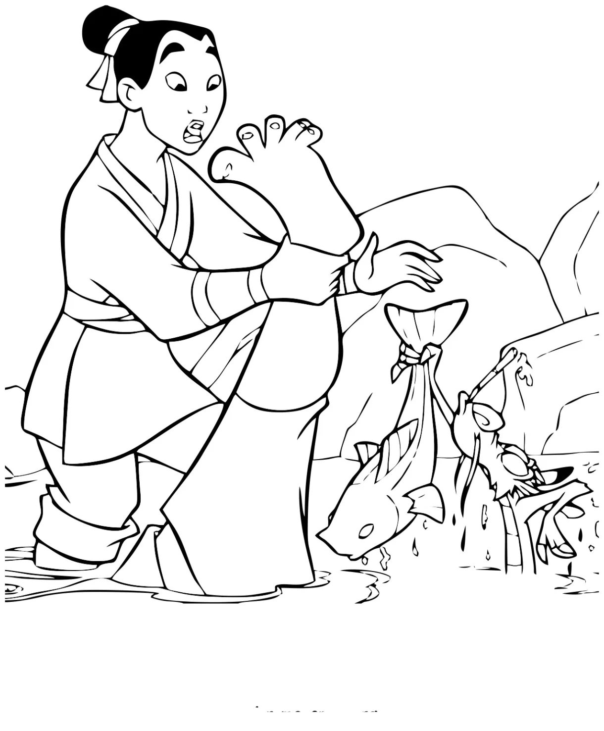 Mulan coloring page for kids mulan coloring pages