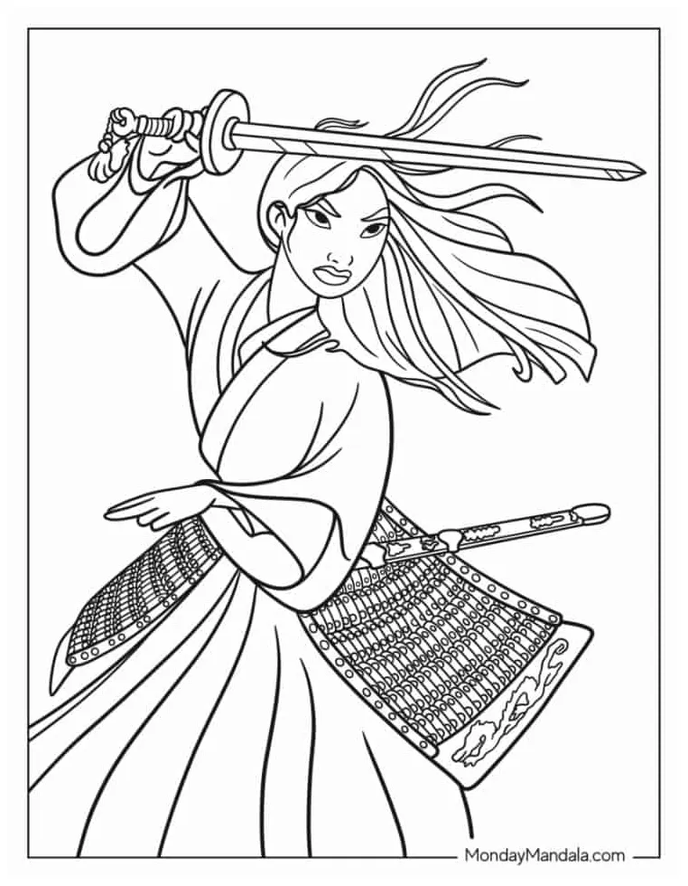 24 mulan coloring pages free pdf printables
