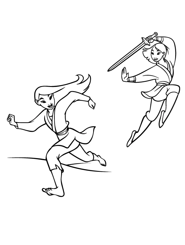 Mulan Coloring Page - Free Printable Coloring Pages for Kids