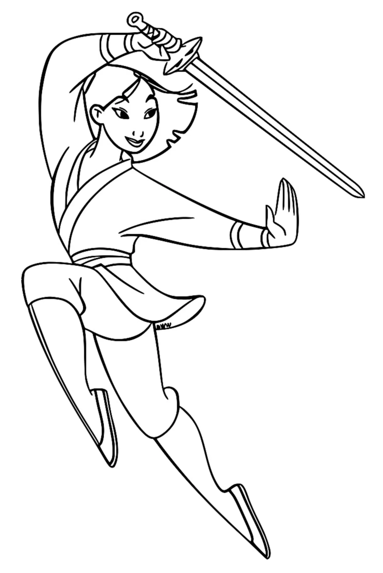 Mulan sword coloring page wecoloringpage