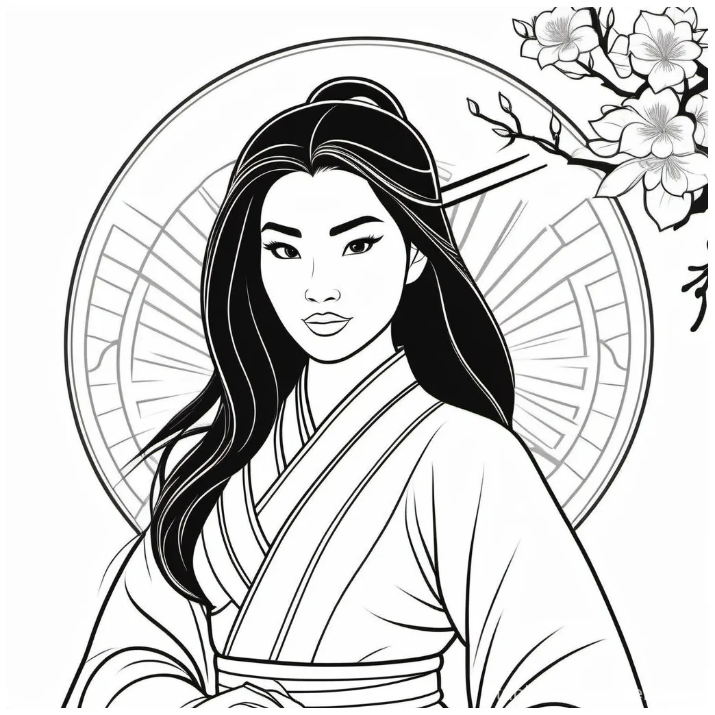 Disney's Mulan Warrior Coloring Page | Stable Diffusion Online