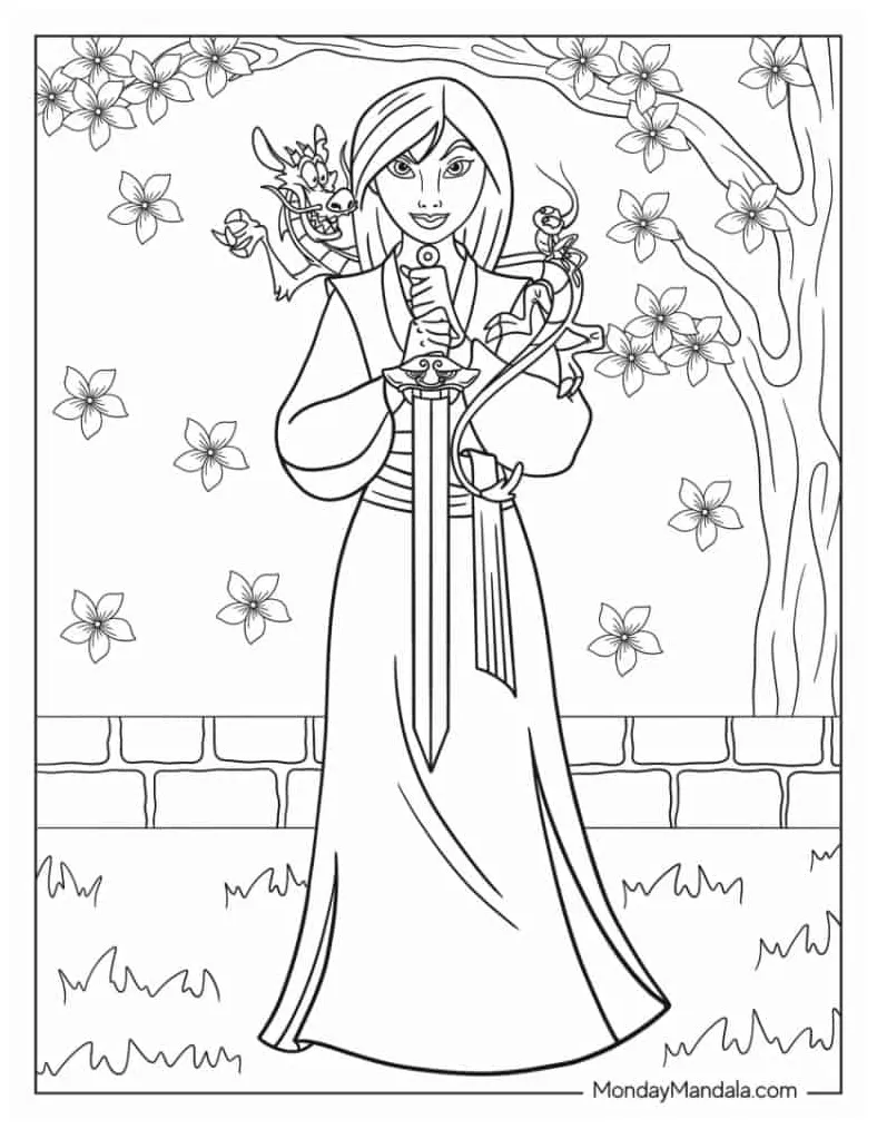 24 mulan coloring pages free pdf printables