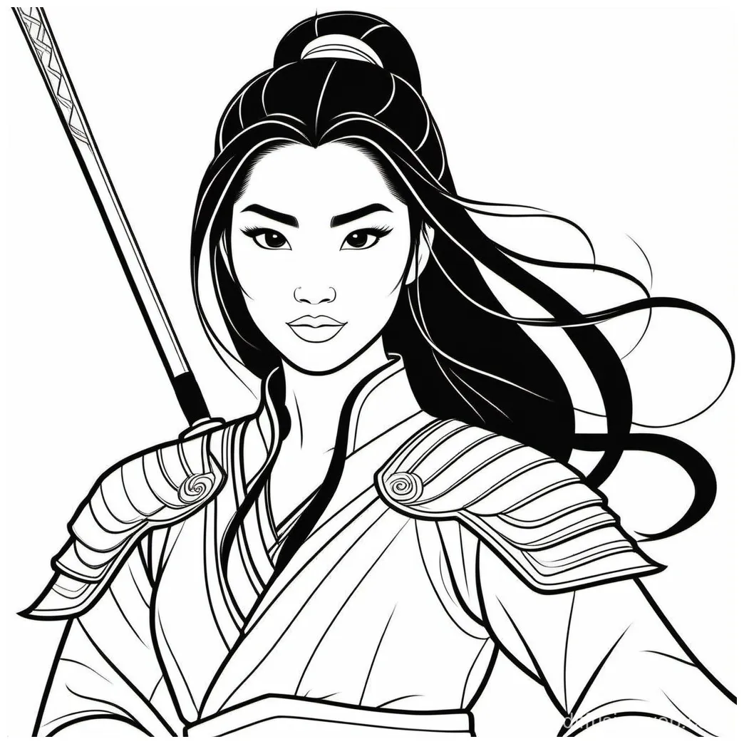 Mulan Warrior Coloring Page | Stable Diffusion Online