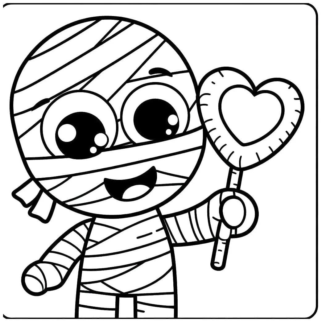 Cute mummy coloring page download, print or color online for free
