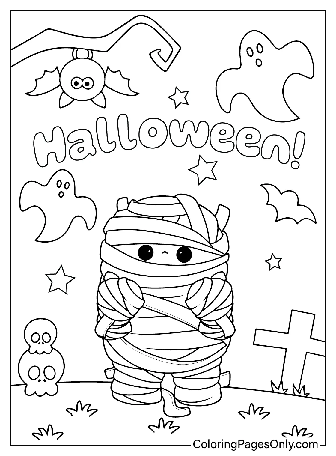 Mummy halloween coloring page s coloring pages