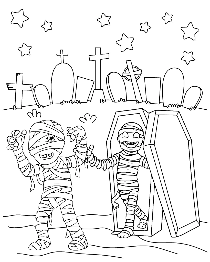 Mummy coloring page